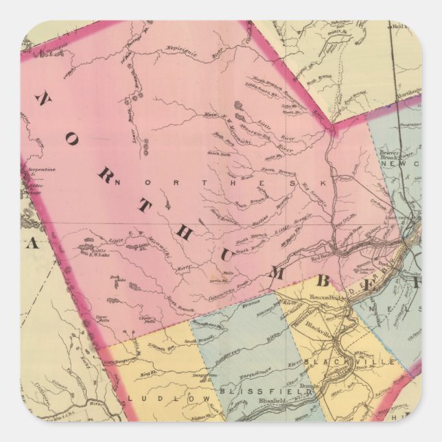 Northumberland Co, NB Square Sticker (Front)