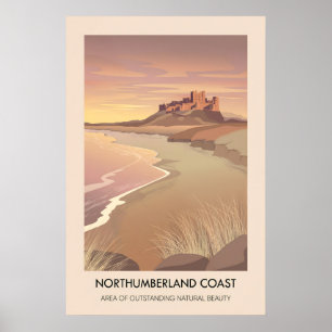 Northumberland Coast AONB Travel Poster