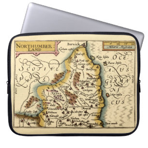 Northumberland County England Old Antiquarian Map Laptop Sleeve
