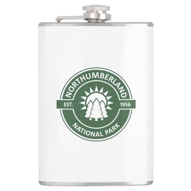 Northumberland National Park Sun Trees Hip Flask (Front)