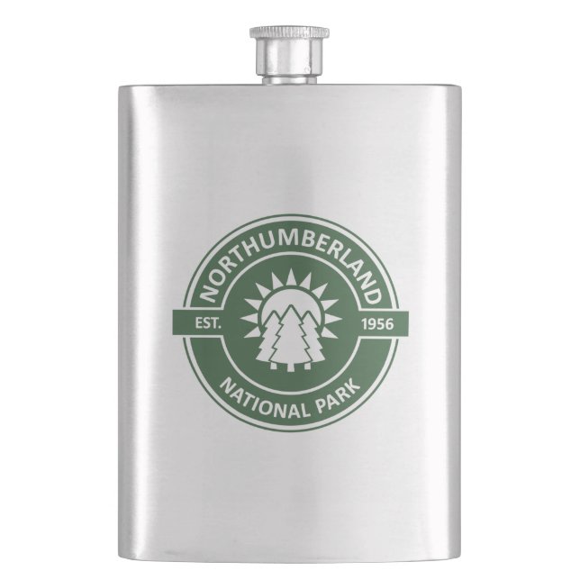 Northumberland National Park Sun Trees Hip Flask (Front)