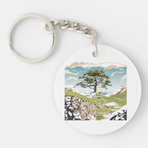 Northumberland National Park Sycamore Gap Tree Key Ring