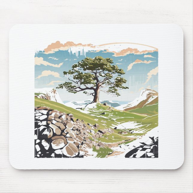 Northumberland National Park Sycamore Gap Tree Mouse Pad (Front)