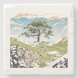 Northumberland National Park Sycamore Gap Tree Stone Coaster
