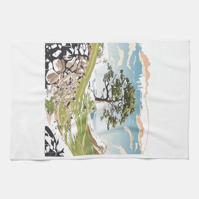 Northumberland National Park Sycamore Gap Tree Tea Towel (Horizontal)