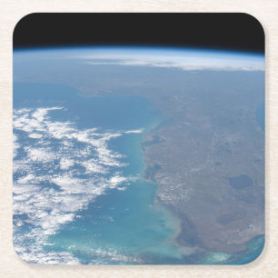 Northward The Florida Peninsula. Square Paper Coaster