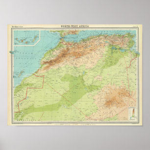 Northwest Africa with shipping routes Poster
