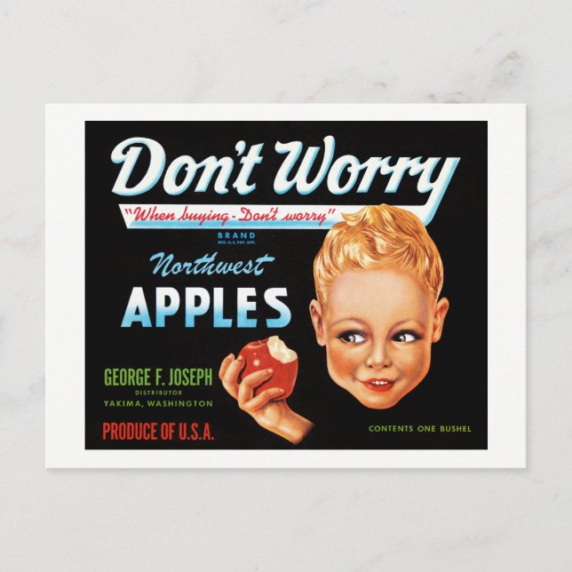 Northwest Apples Vintage Label Restored Postcard (Front)