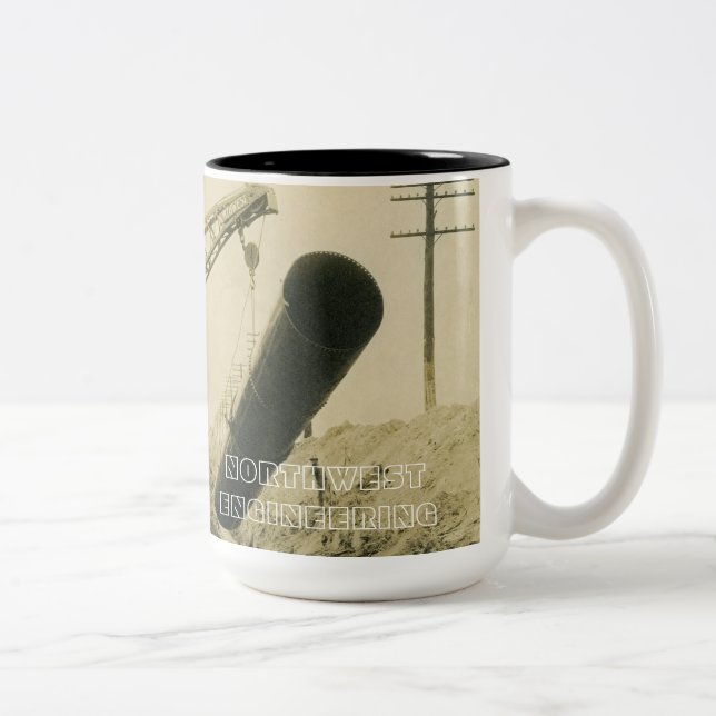 Northwest Crane and Shovel OPERATING ENGINEER Two-Tone Coffee Mug (Right)