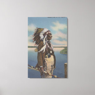 Northwest Indian Chief in Full Regalia Canvas Print