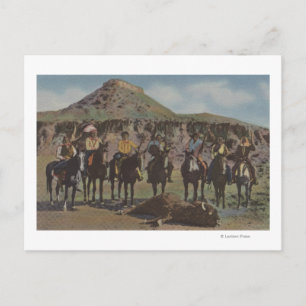 Northwest Indians - A Buffalo Hunt and Indians Postcard