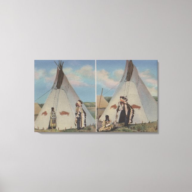 Northwest Indians - Chief's Love Call and Happy Canvas Print (Front)