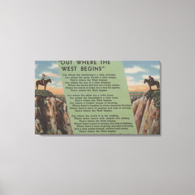 Northwest Indians "Out Where the West Begins" Canvas Print (Front)