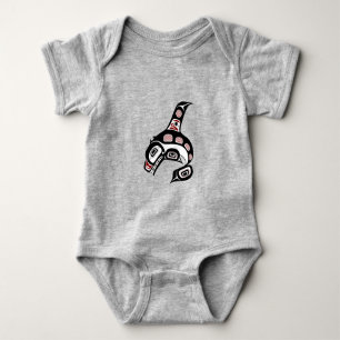 Northwest Pacific coast Haida art Killer whale Baby Bodysuit