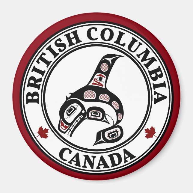 Northwest Pacific coast Haida art Killer whale BC Magnet (Front)