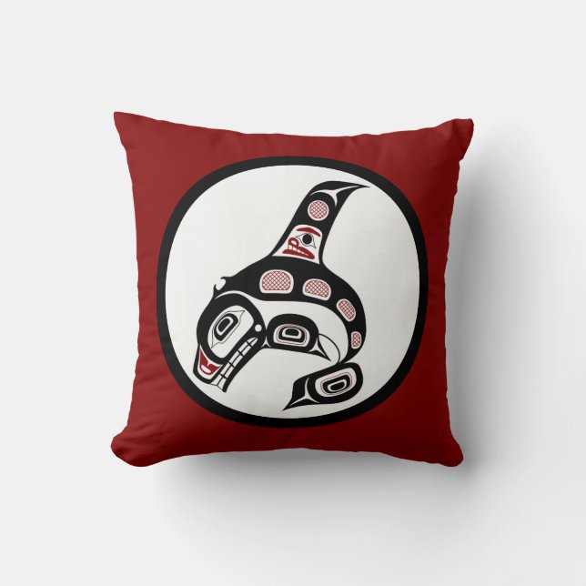 Northwest Pacific coast Haida art Killer whale Cushion (Front)
