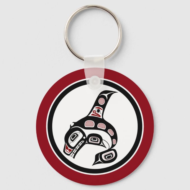 Northwest Pacific coast Haida art Killer whale Key Ring (Front)