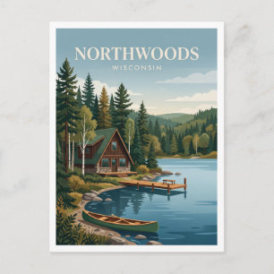 Northwoods Wisconsin Minocqua Postcard