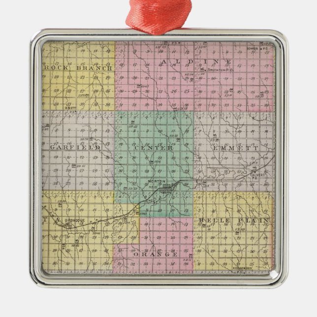 Norton County, Kansas Metal Tree Decoration (Front)