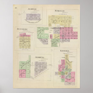 Norton, Lenora, Almena, Densmore, Almelo, Kansas Poster