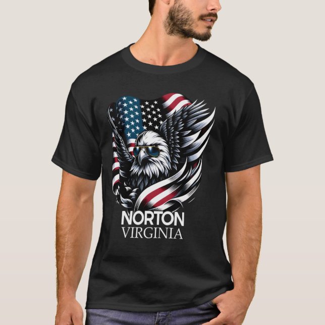 Norton Virginia 4th Of July USA American Flag T-Shirt (Front)