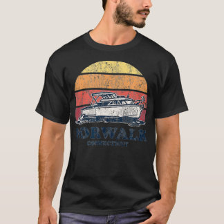 Norwalk CT Vintage Boating 70s Retro Boat Design  T-Shirt