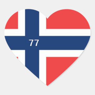 NORWAY 77 HEART STICKER