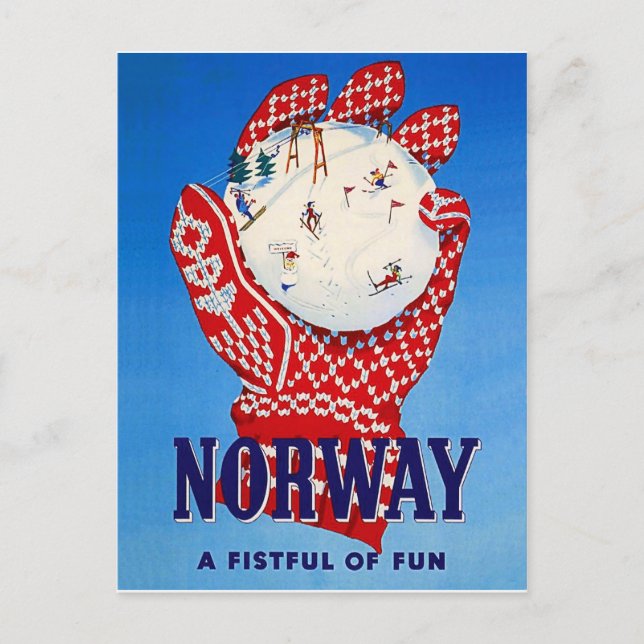 Norway, a fistful of fun postcard (Front)