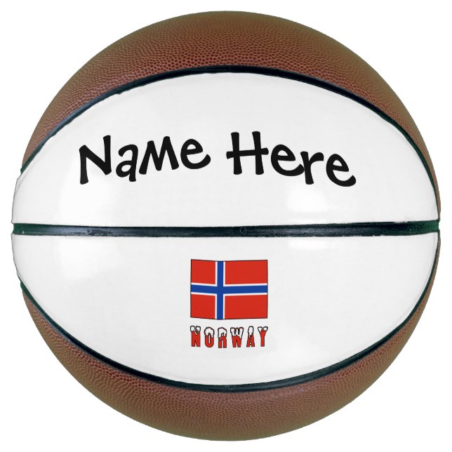 Norway and Norwegian Flag Personalised  Basketball (Front)