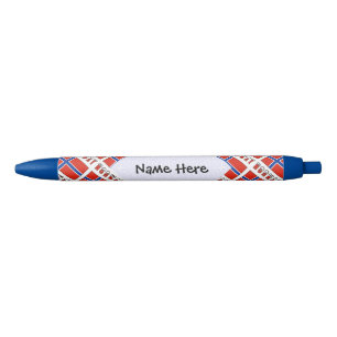 Norway and Norwegian Flag Tiled with Your Name Black Ink Pen