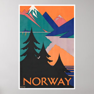 Norway Art Norwegian Print Travel Poster (H1525)a