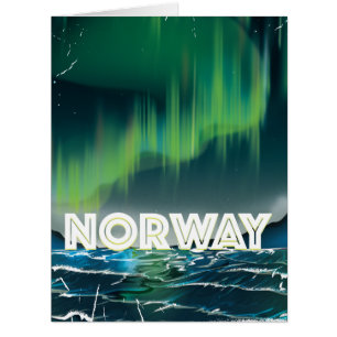 Norway Aurora Northern Lights Travel Poster