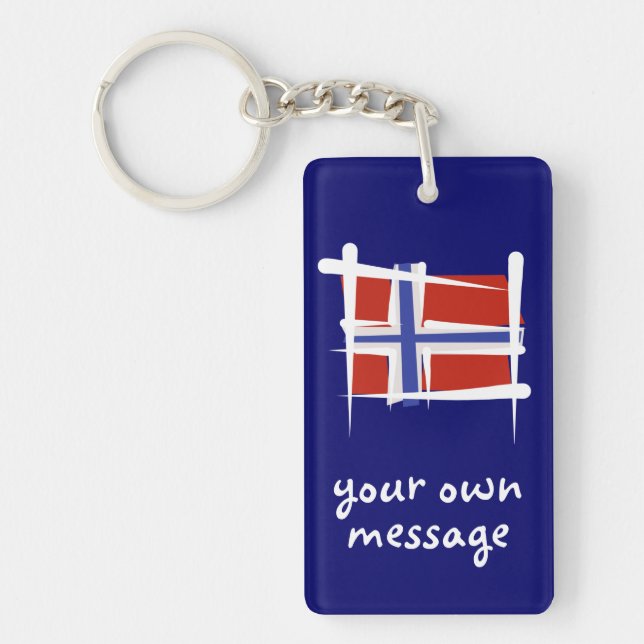 Norway Brush Flag Key Ring (Front)