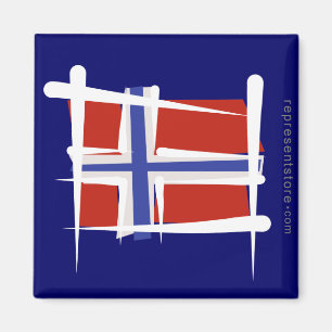 Norway Brush Flag Magnet
