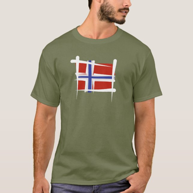 Norway Brush Flag T-Shirt (Front)
