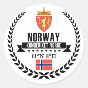 Norway Classic Round Sticker