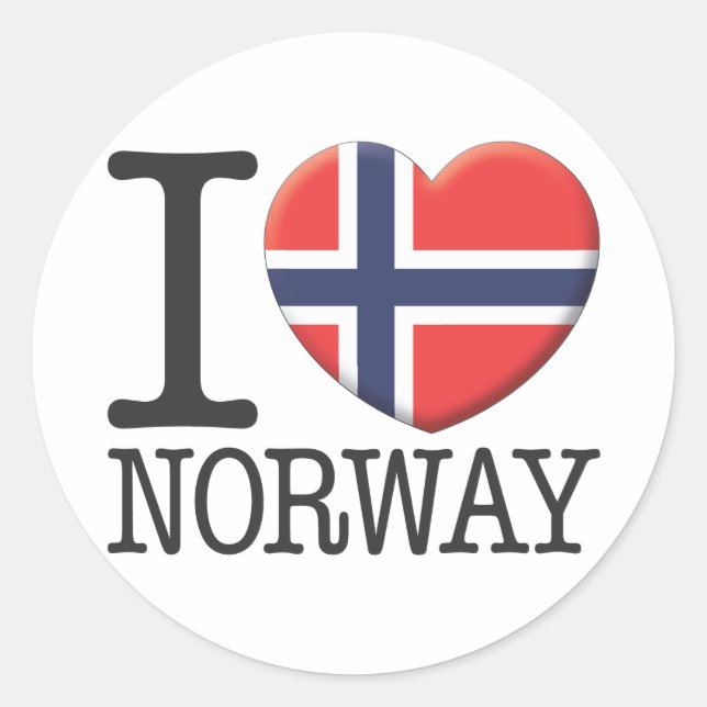 Norway Classic Round Sticker (Front)
