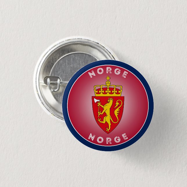 Norway Coat of Arms Circle Shape 3 Cm Round Badge (Front & Back)