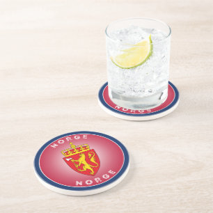 Norway Coat of Arms Circle Shape Coaster