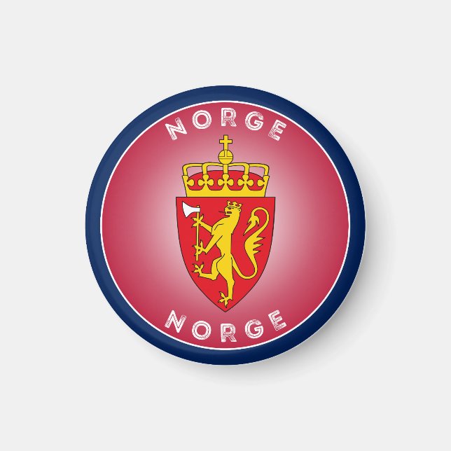 Norway Coat of Arms Circle Shape Magnet (Front)