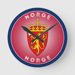 Norway Coat of Arms Circle Shape Round Clock