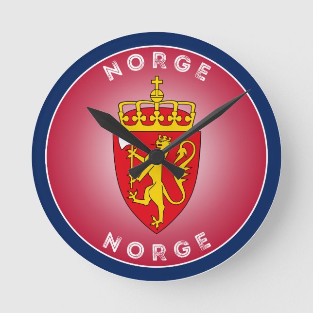 Norway Coat of Arms Circle Shape Round Clock (Front)