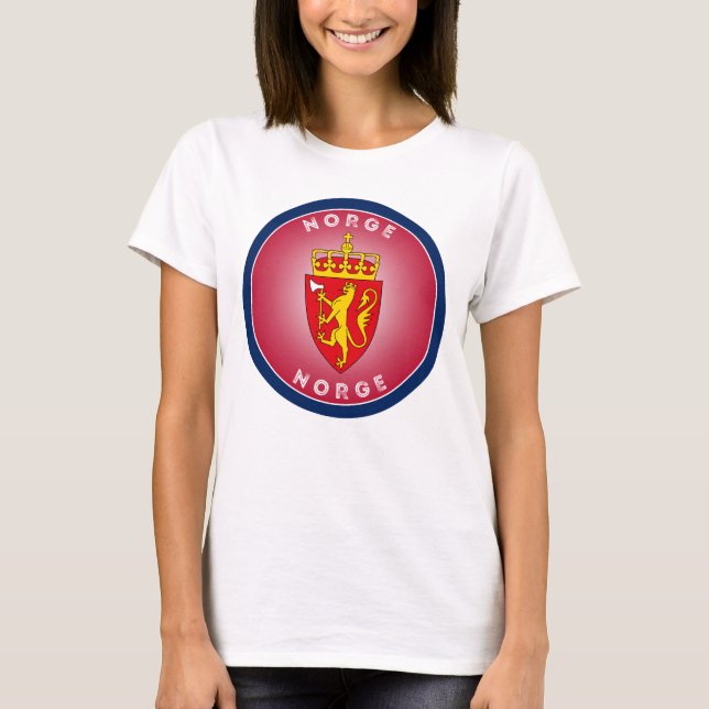 Norway Coat of Arms Circle Shape T-Shirt (Front)