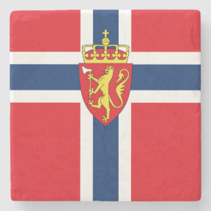 Norway coat of arms on Norway's flag, Norwegian Stone Coaster