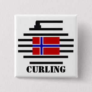 Norway Curling 15 Cm Square Badge