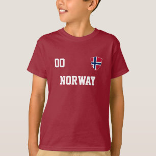 Norway Custom Name & Number Football Kids Jersey T-Shirt
