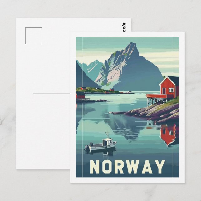 Norway Europe Vintage Famous Travel Place  Postcard (Front/Back)