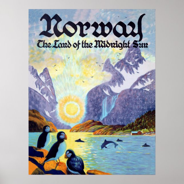 Norway fiords, the land of the midnight sun poster (Front)