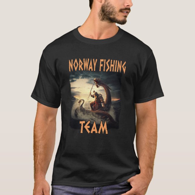 Norway Fishing Team Scandinavia Norge Souvenir Nor T-Shirt (Front)
