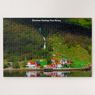 Norway Fjord waterfall Scandinavia. Jigsaw Puzzle